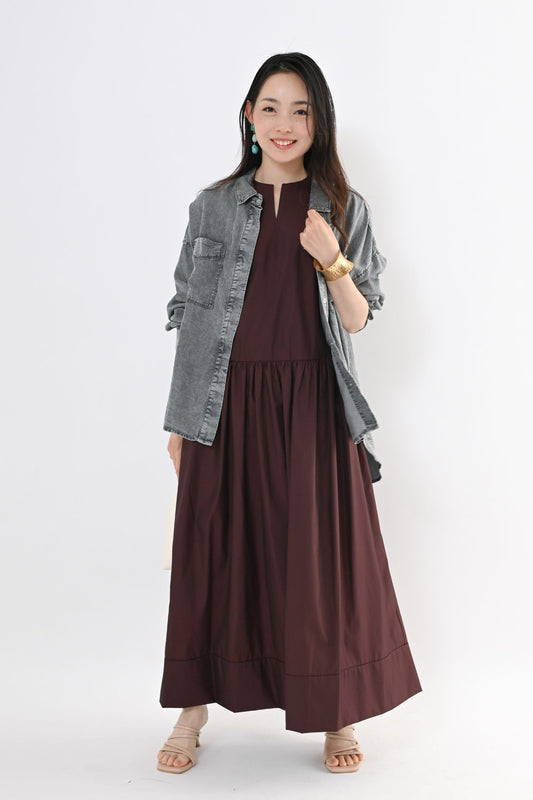 ＜２０％ＯＦＦ＞キーネックノースリドレス　