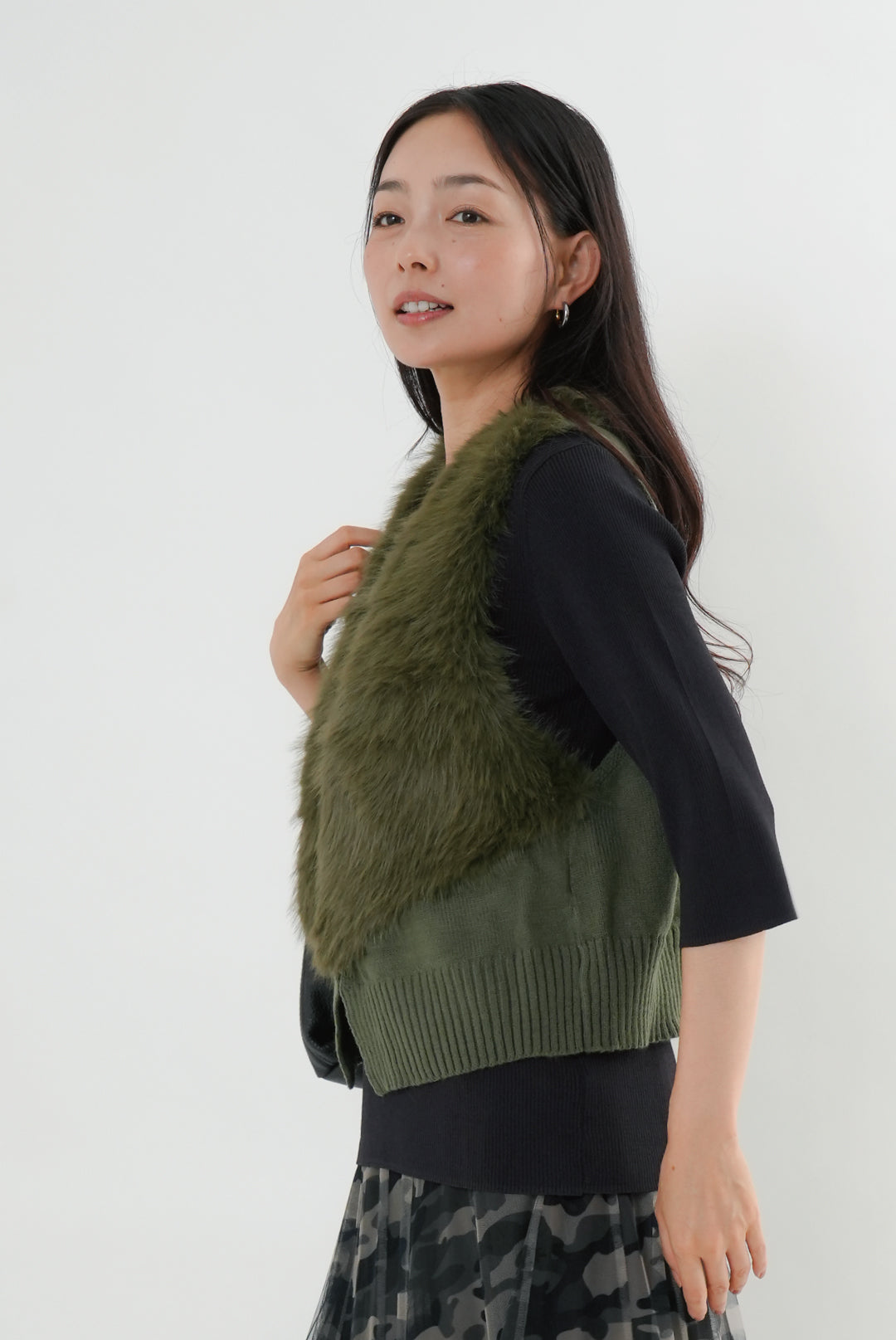 【予約販売】パールボタンファーベスト