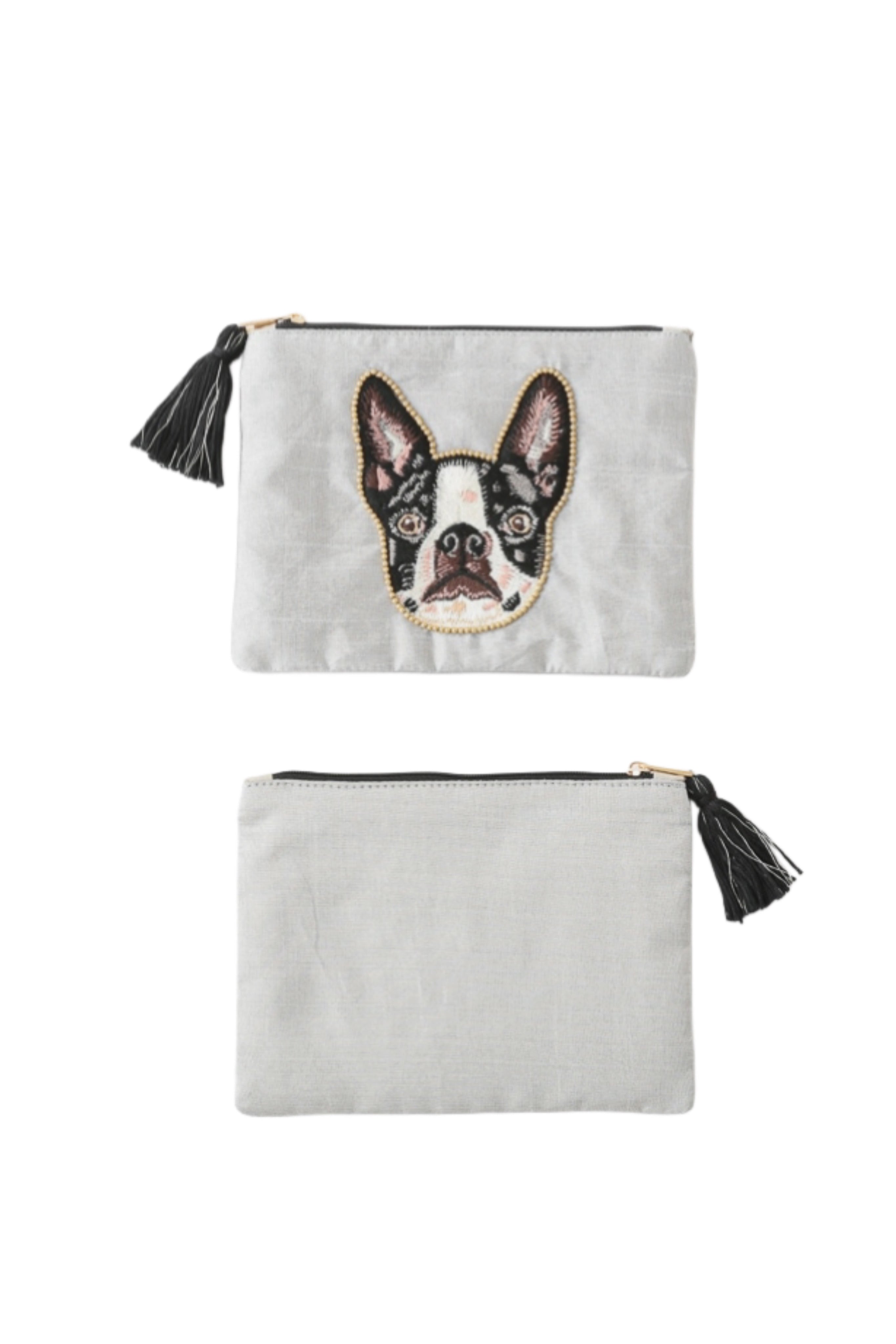 PRADA 犬刺繍 ナイロンポーチ フレンチブルドッグ PRADA 犬刺繍 ナイロンポーチ フレンチブルドッグ PRADA 犬刺繍