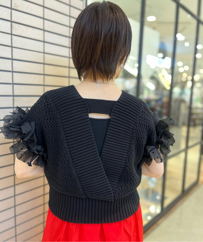 ソデリボンニットベスト