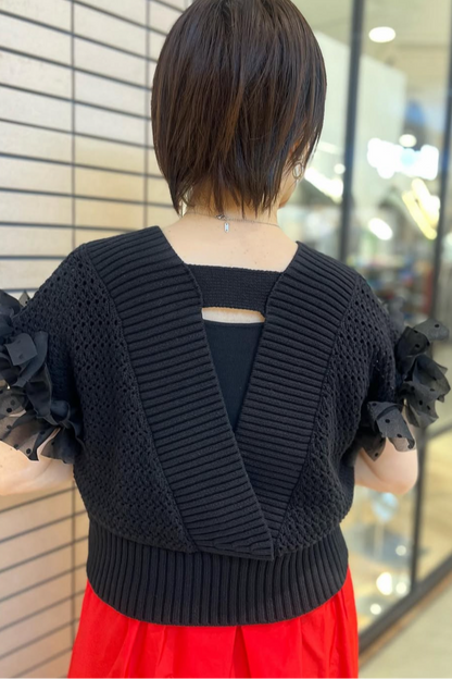 ［ＮＥＷ］ソデリボンニットベスト
