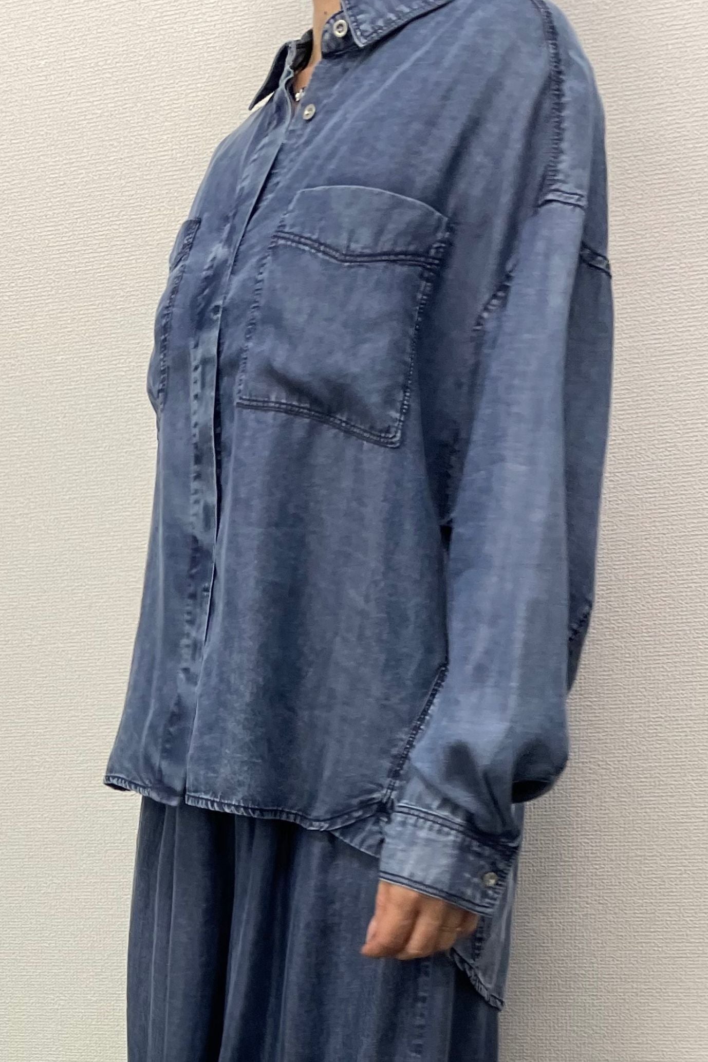 <６月上旬出荷予定＞【ＮＥＷ】バイオシルクデニムシャツ