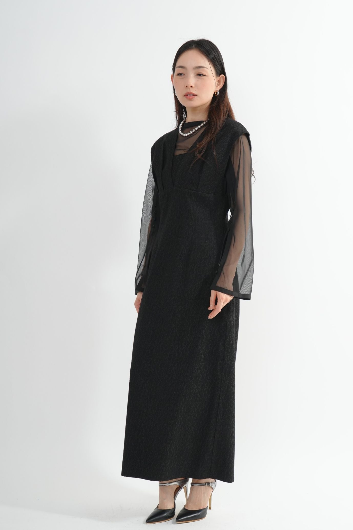 Vネックジャガードドレス<2pcs SET>