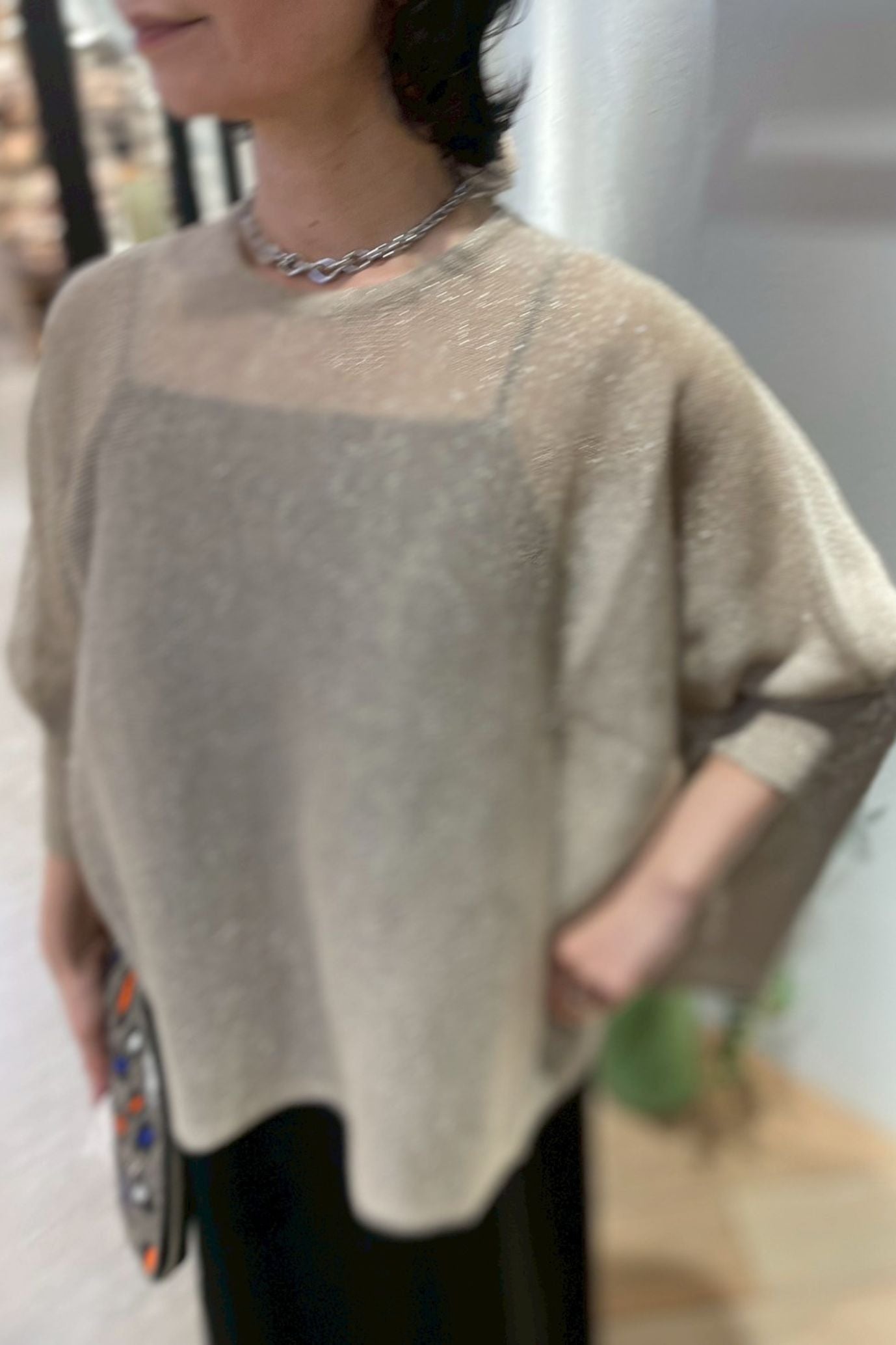 　［ＮＥＷ］ストローヤーンラメニット
