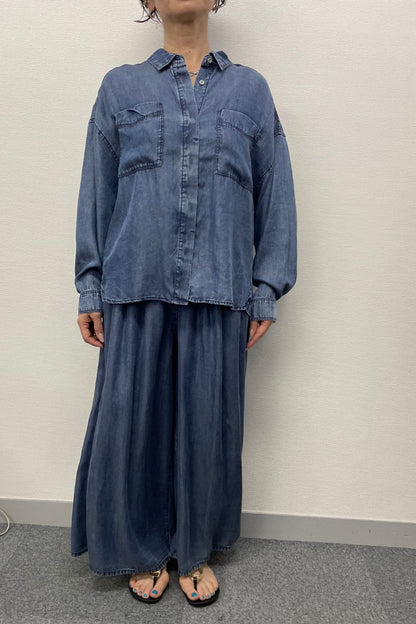 <６月上旬出荷予定＞【ＮＥＷ】バイオシルクデニムシャツ