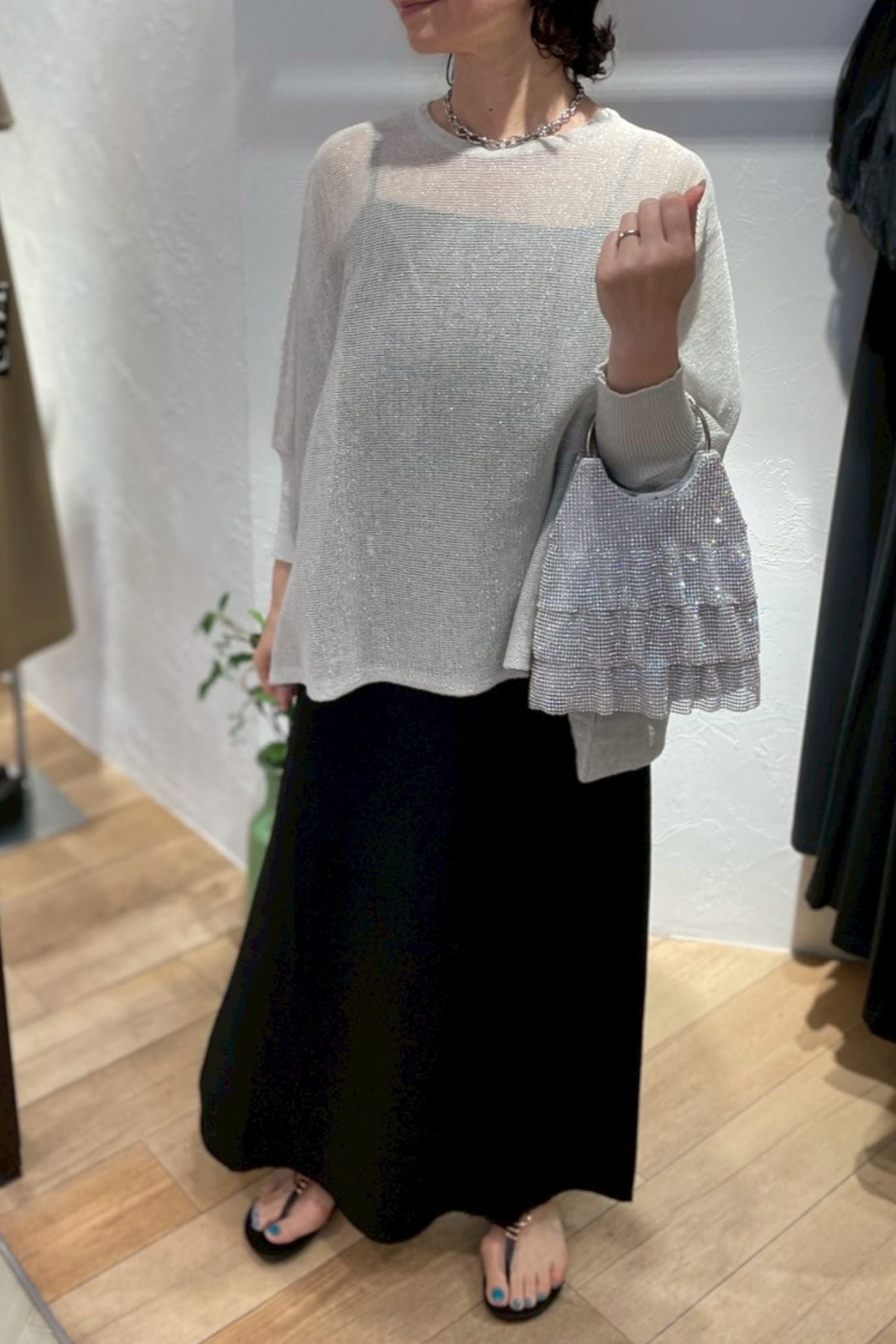 　［ＮＥＷ］ストローヤーンラメニット