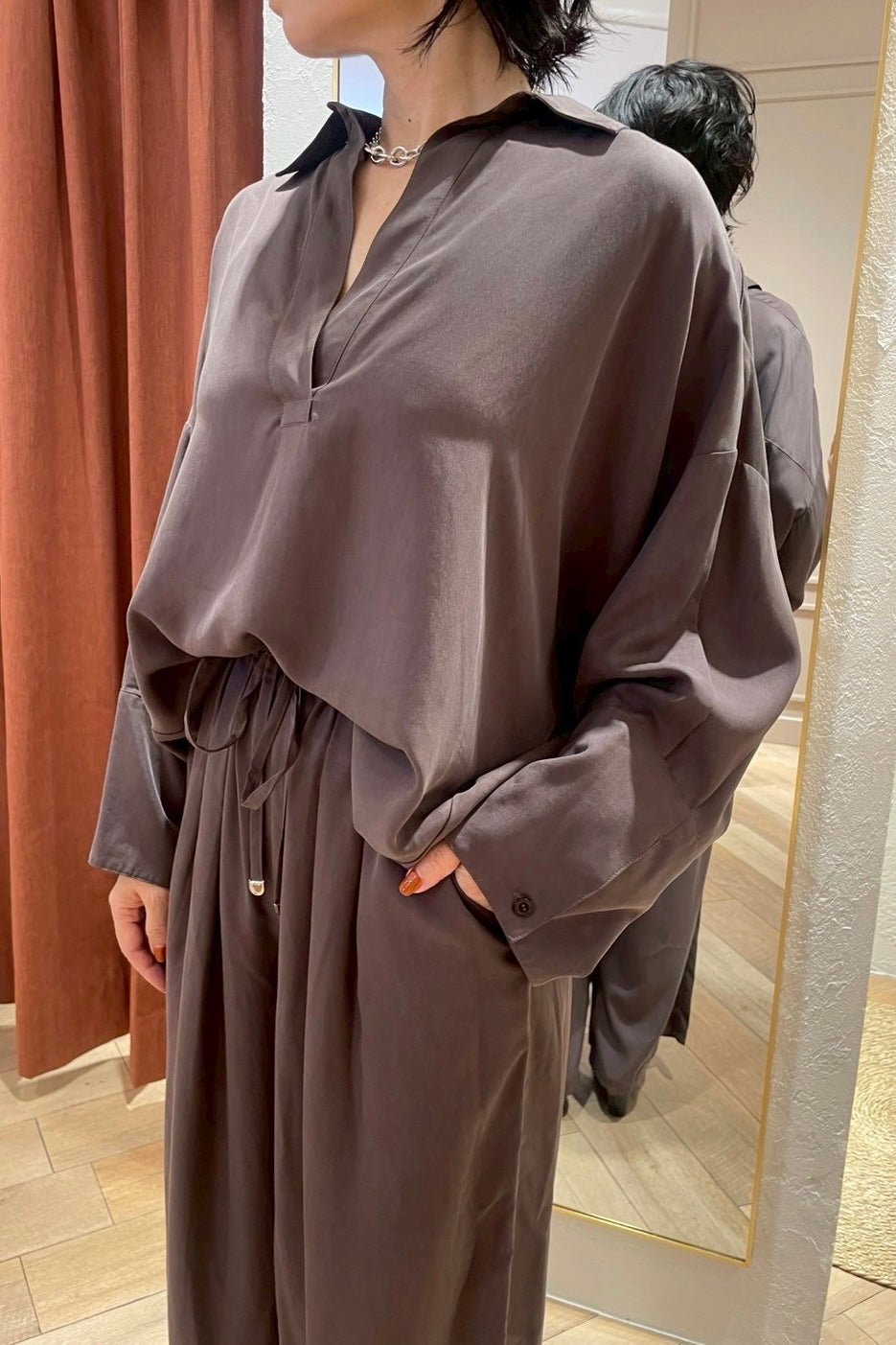 ［予約］テンセルツイルワイドパンツ