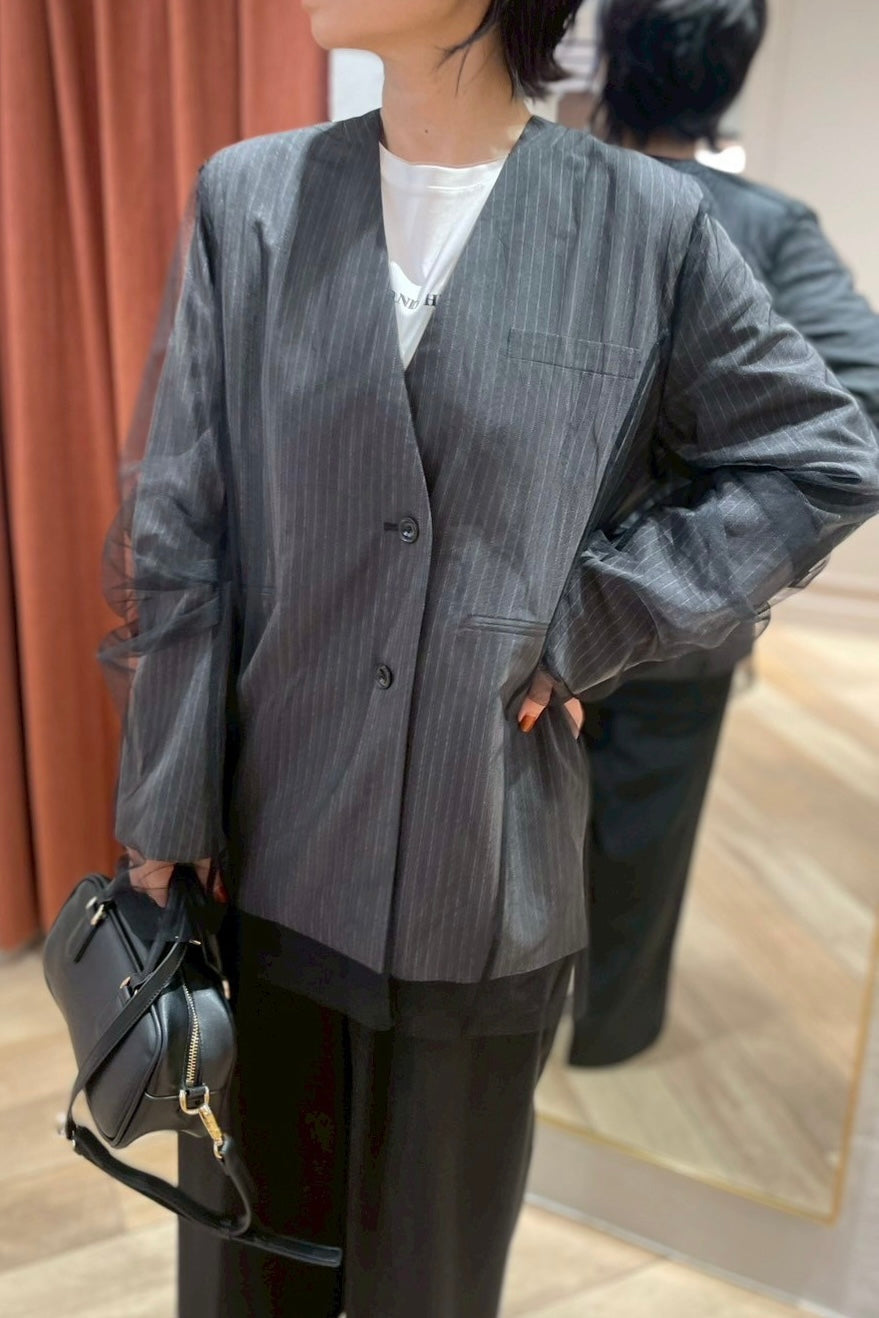 VIVIANO 24AW Gathered Tulle Blazer ジャケット VIVIANO 24AW Gathered Tulle Blazer