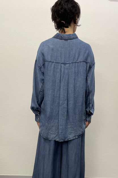<６月上旬出荷予定＞【ＮＥＷ】バイオシルクデニムシャツ