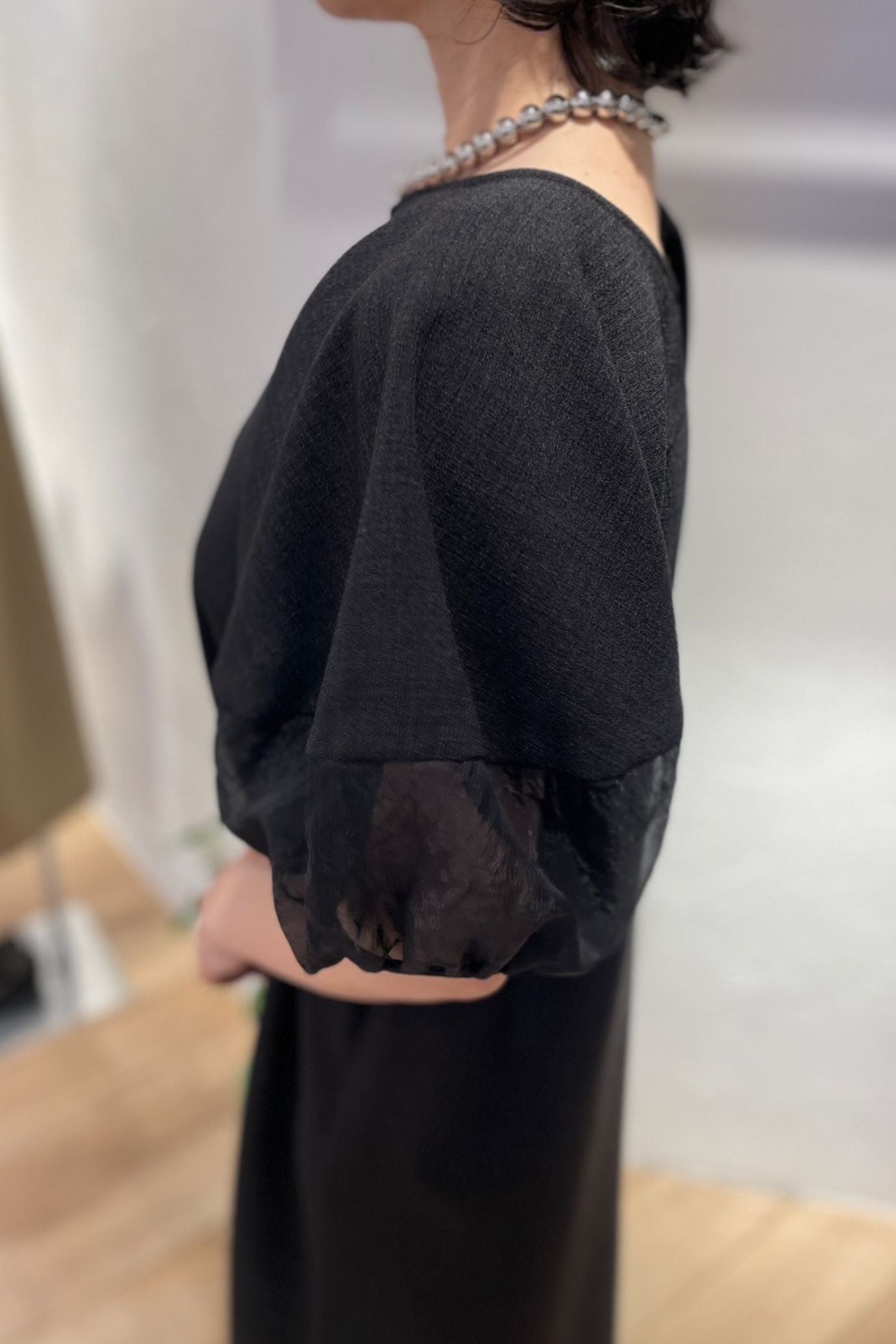［ＮＥＷ］袖オーガンジーワンピース