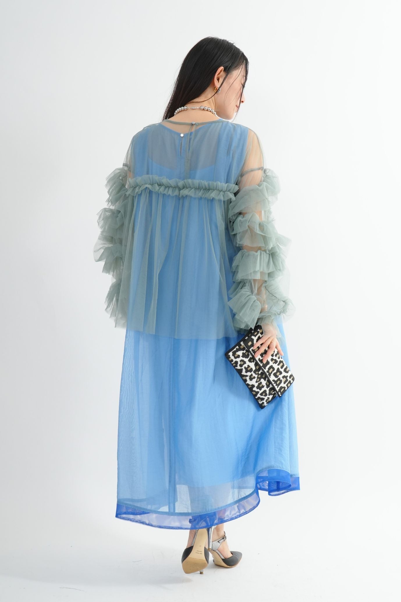Pheeta フィータ HAREY ワンピース M ブルー ペチコート付き ペチコート付きシアーワンピース｜ワンピース｜good mood madam