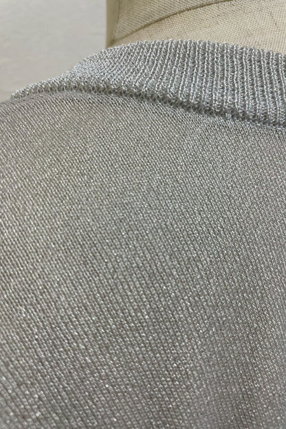 クルーネックラメカーディガン