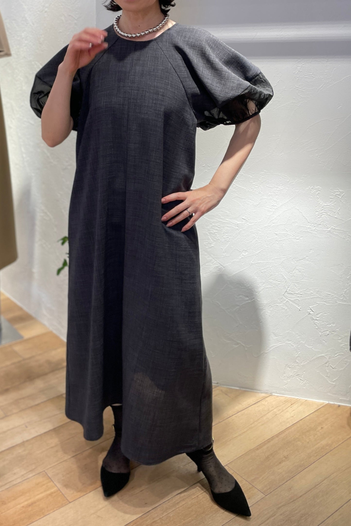 ［ＮＥＷ］袖オーガンジーワンピース