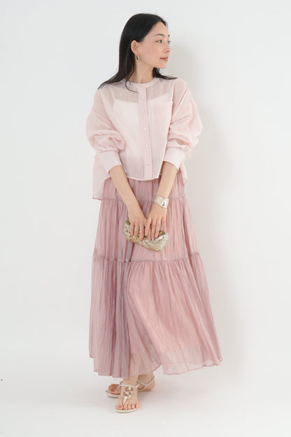 〈20%OFF〉シアーワッシャースカート