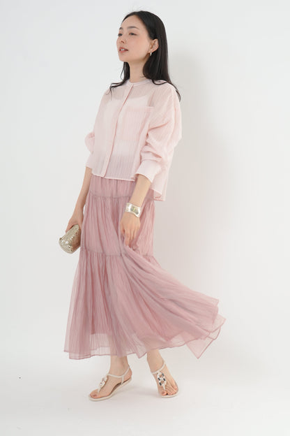 〈20%OFF〉シアーワッシャースカート