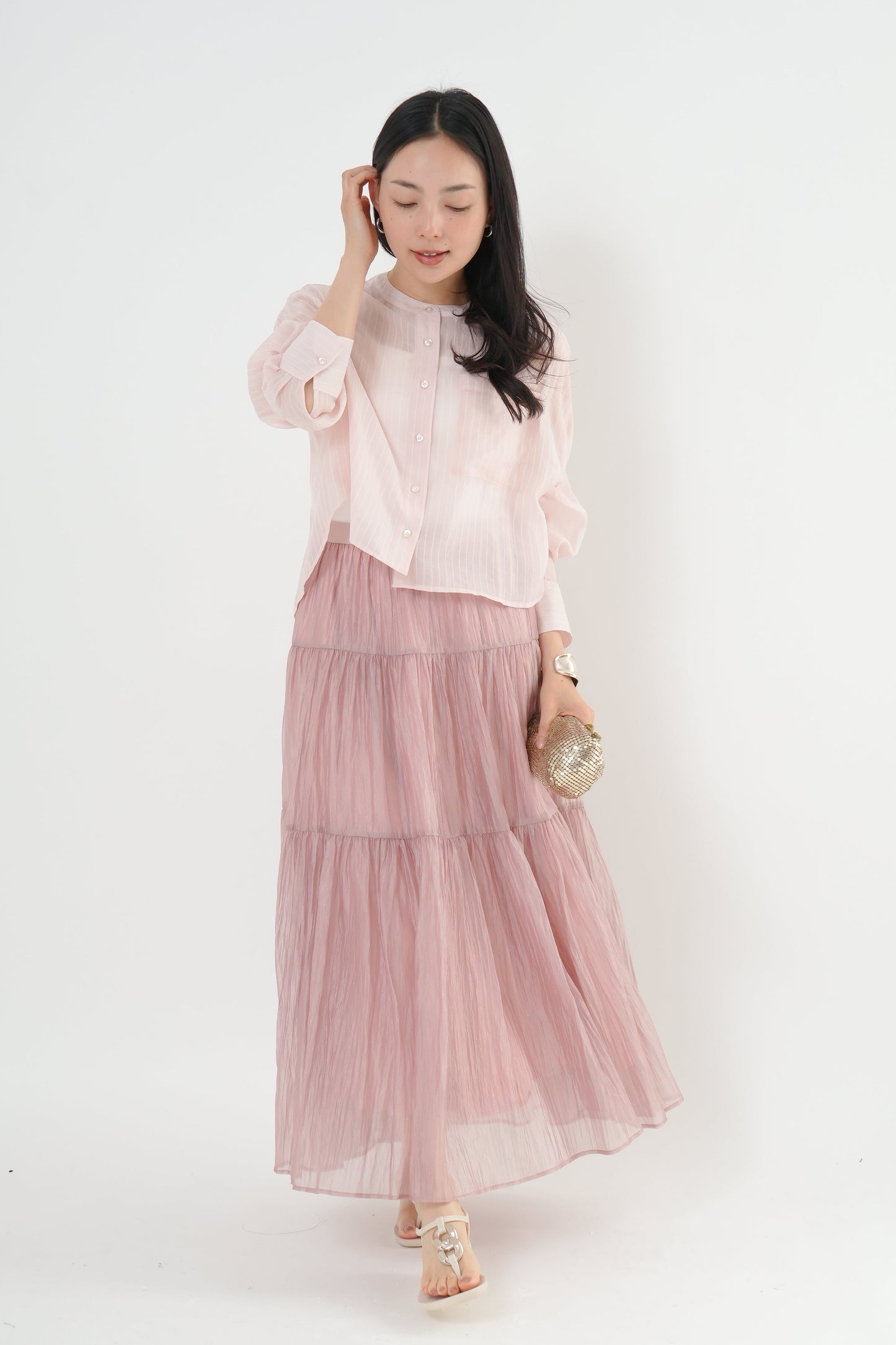 〈20%OFF〉シアーワッシャースカート