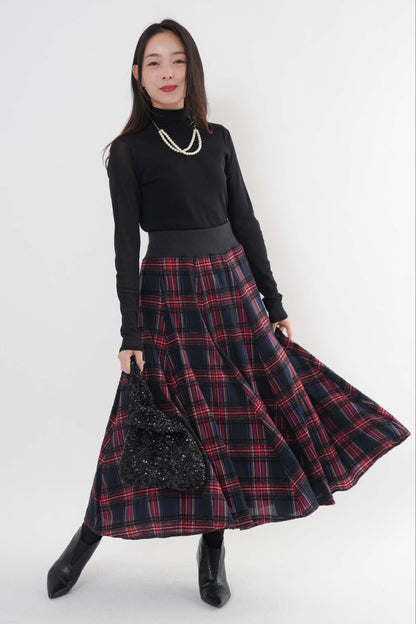 モールチェックスカート （新色ブラック）