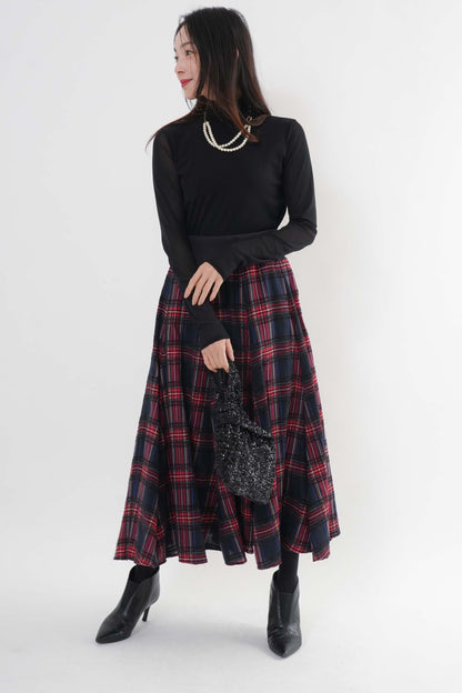 モールチェックスカート （新色ブラック）