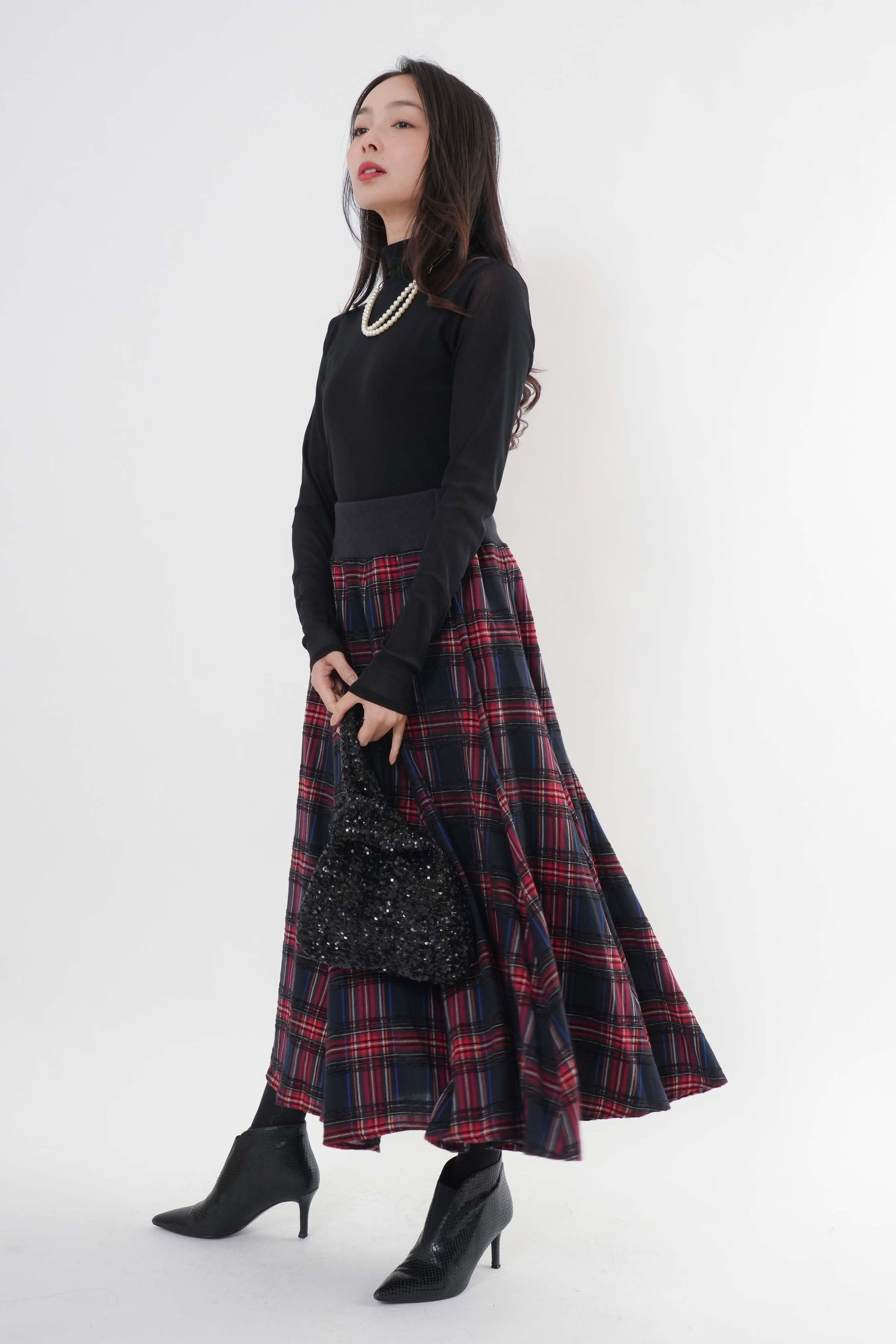 モールチェックスカート｜スカート｜ELVENCE DEUX（エルベンスドゥ