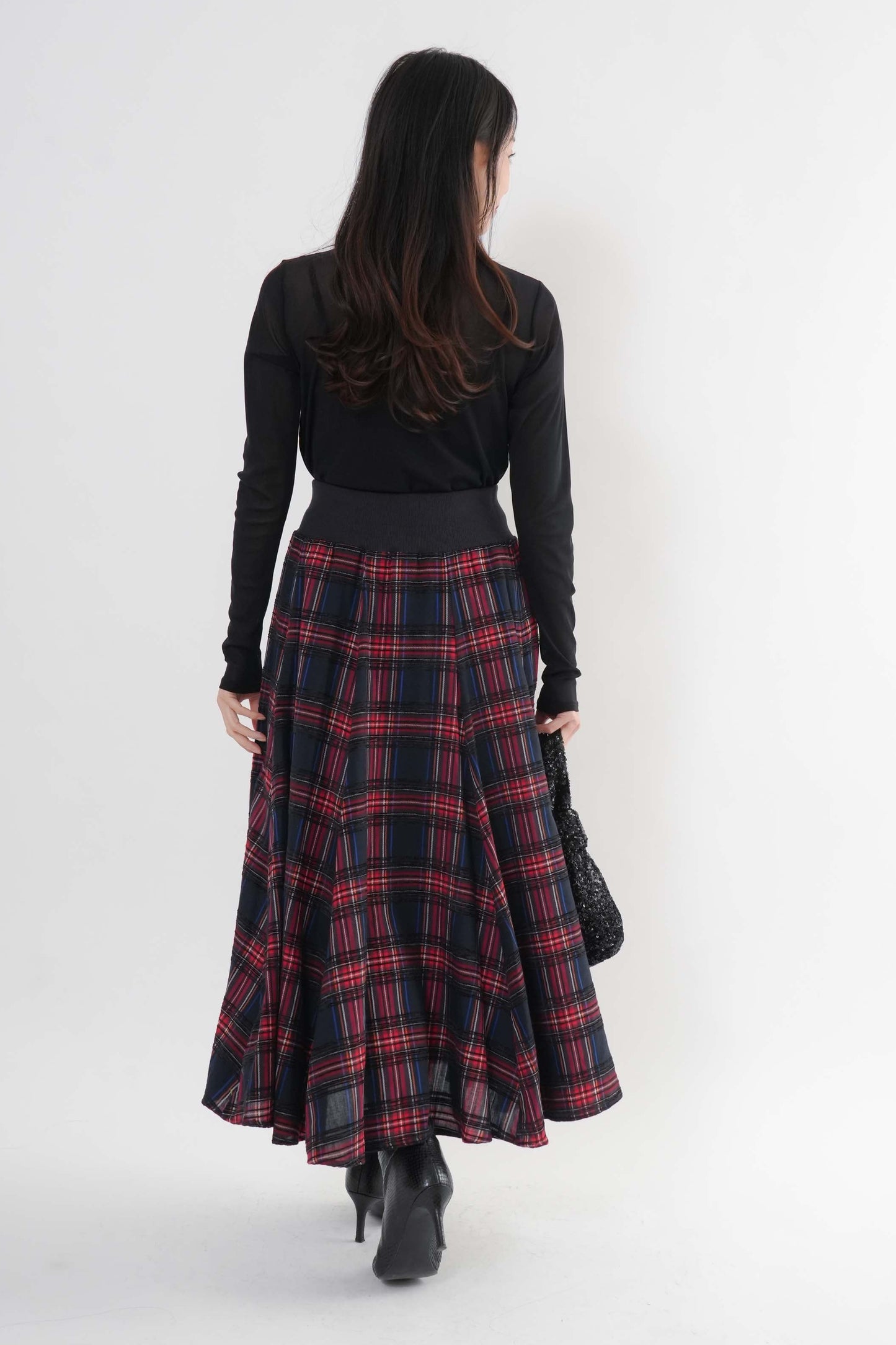 モールチェックスカート （新色ブラック）