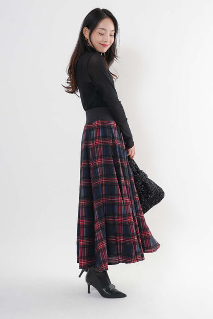 モールチェックスカート （新色ブラック）