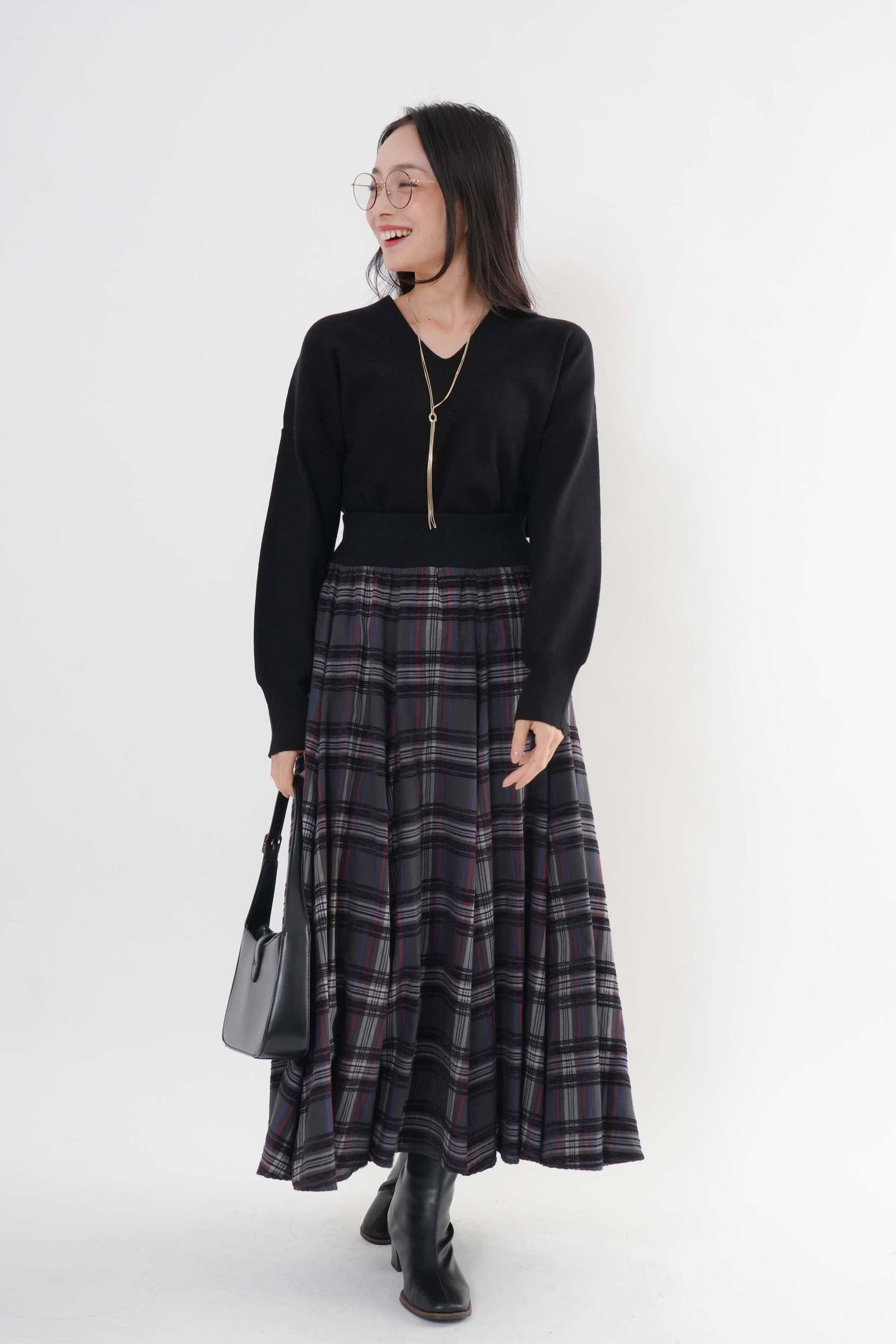 モールチェックスカート｜スカート｜ELVENCE DEUX（エルベンスドゥ