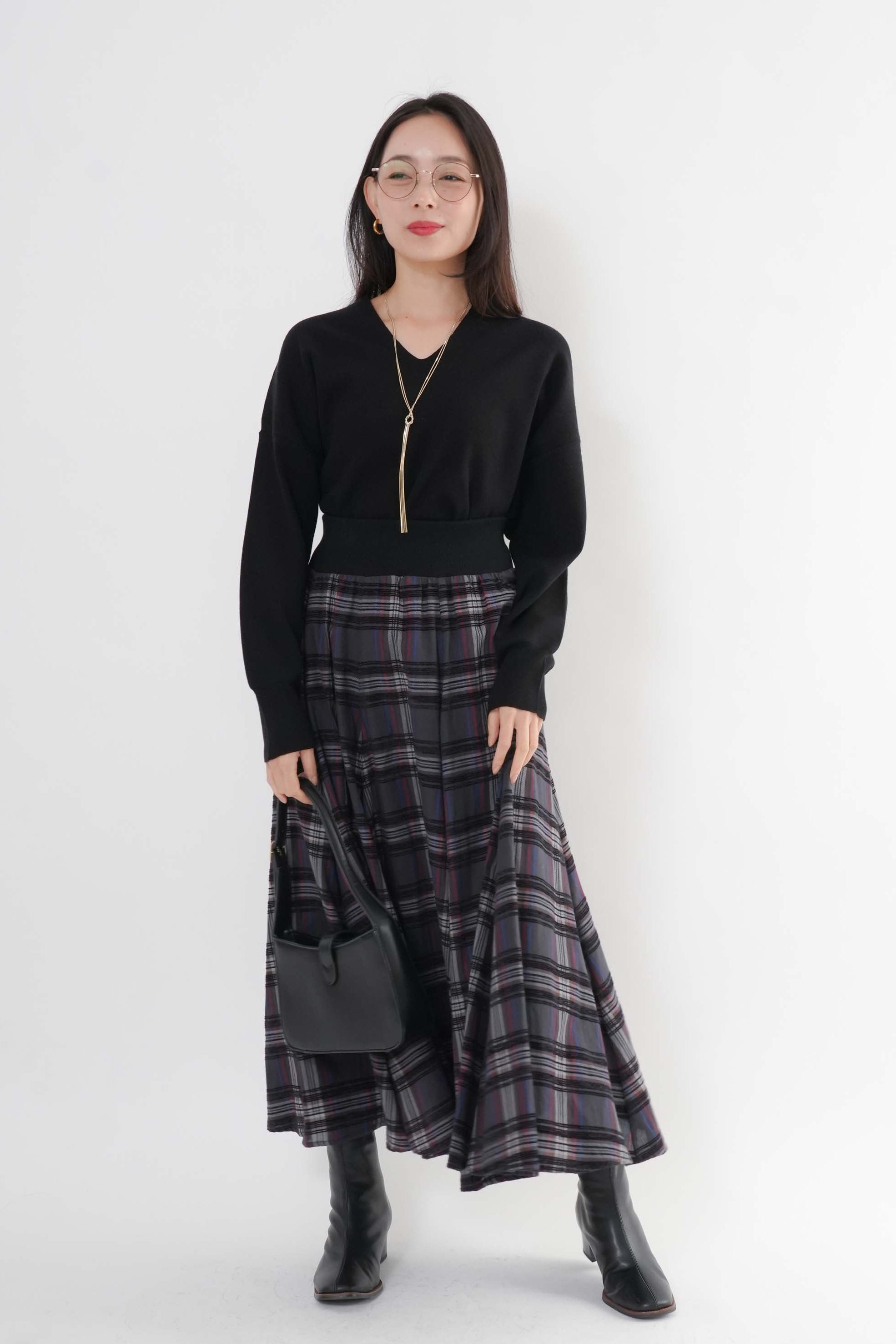 モールチェックスカート｜スカート｜ELVENCE DEUX（エルベンスドゥ