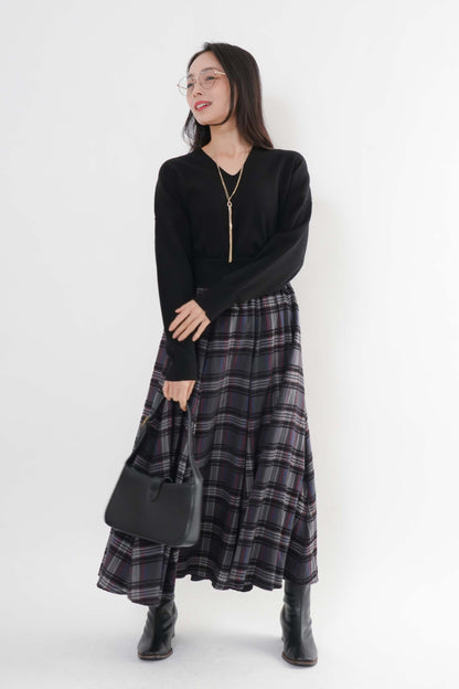 モールチェックスカート （新色ブラック）
