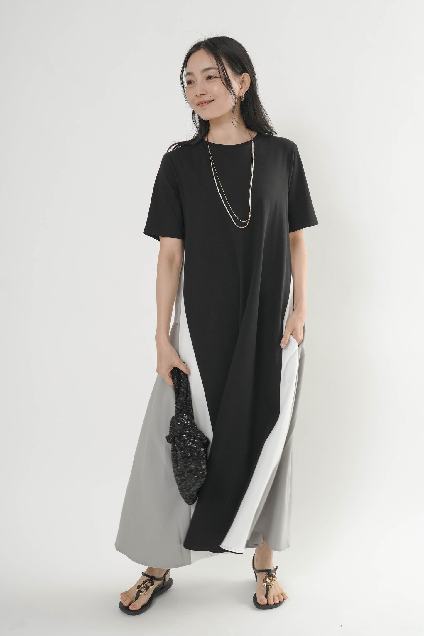 〈ご試着キャンペーン対象品〉配色バックリボンワンピース