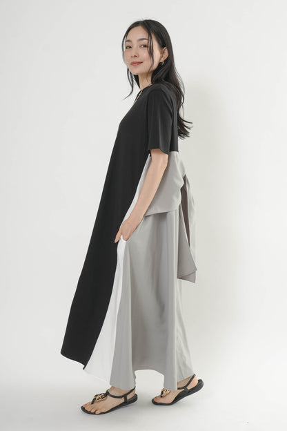 〈ご試着キャンペーン対象品〉配色バックリボンワンピース