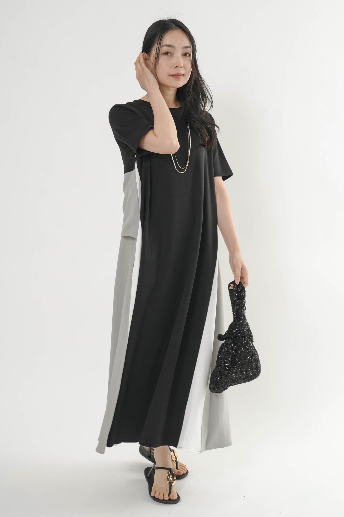 〈ご試着キャンペーン対象品〉配色バックリボンワンピース