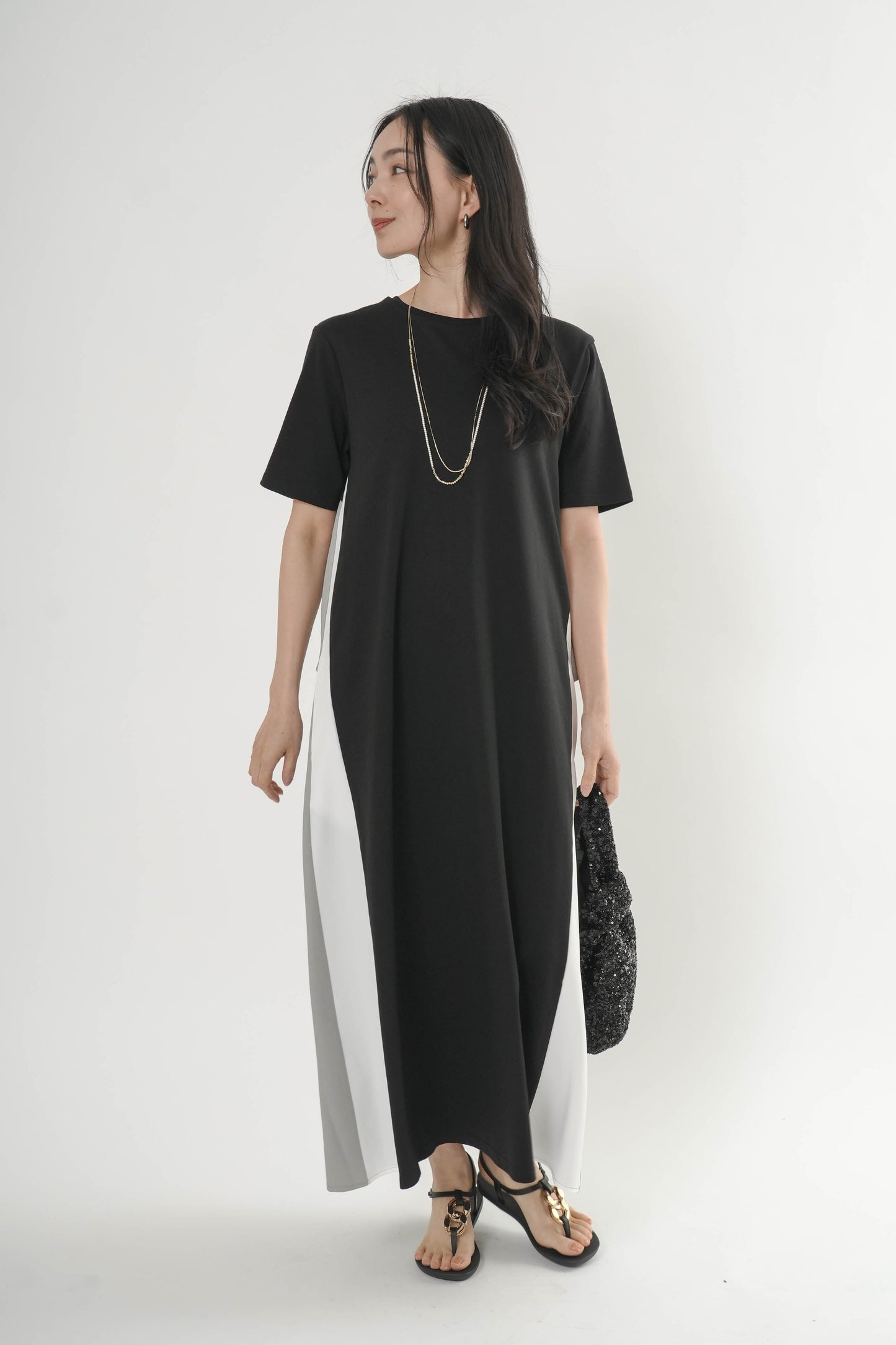 〈ご試着キャンペーン対象品〉配色バックリボンワンピース