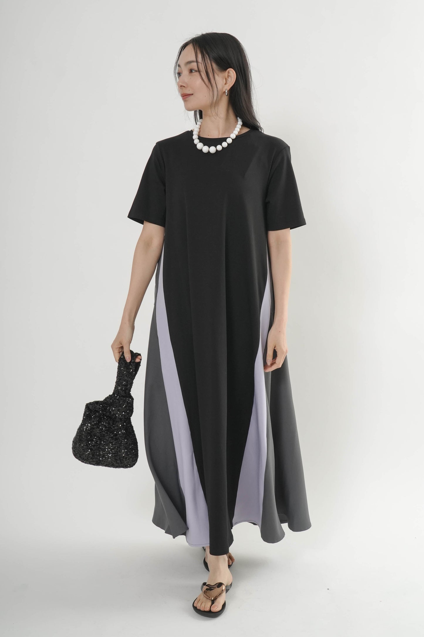 〈ご試着キャンペーン対象品〉配色バックリボンワンピース