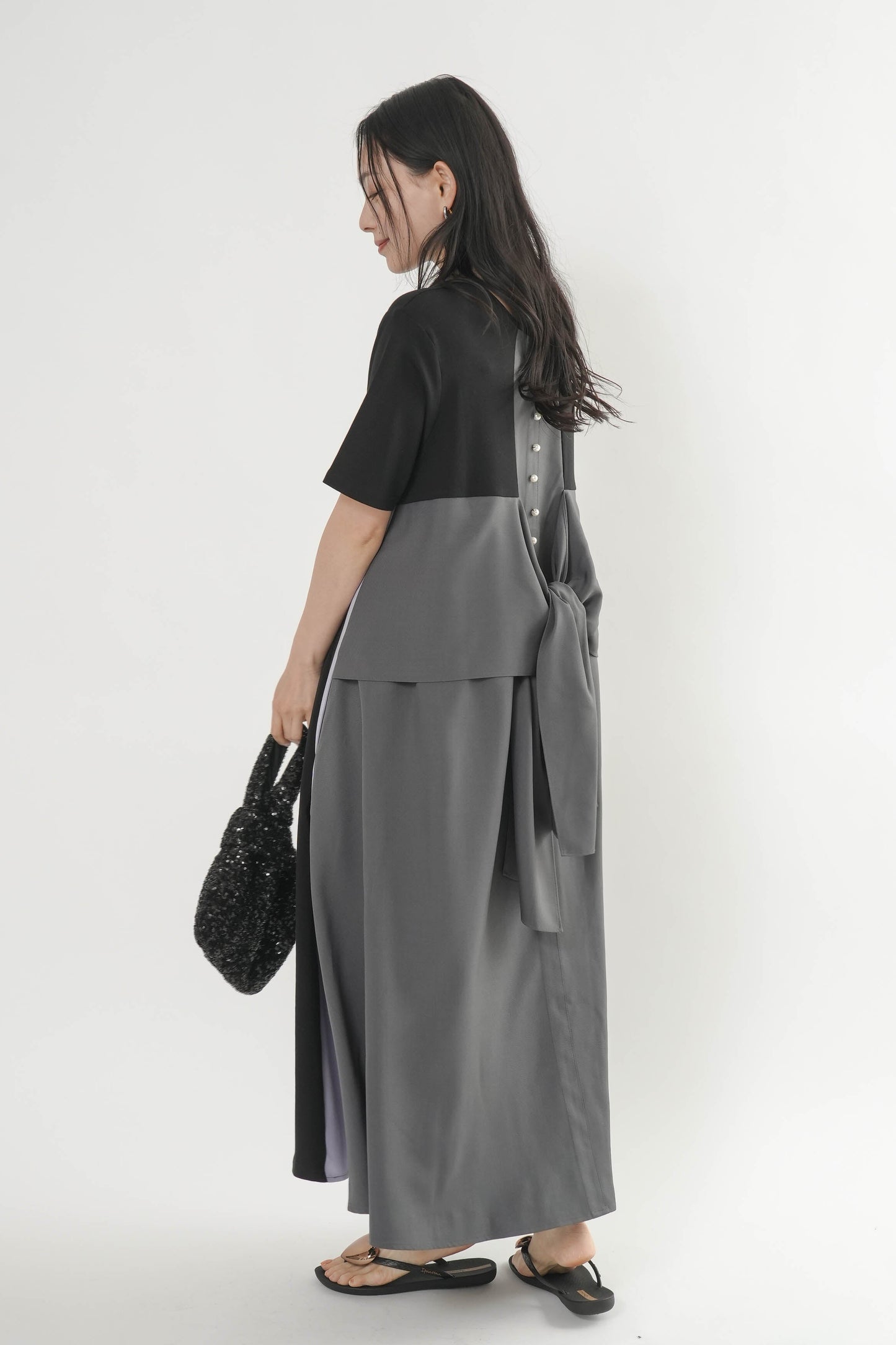 〈ご試着キャンペーン対象品〉配色バックリボンワンピース