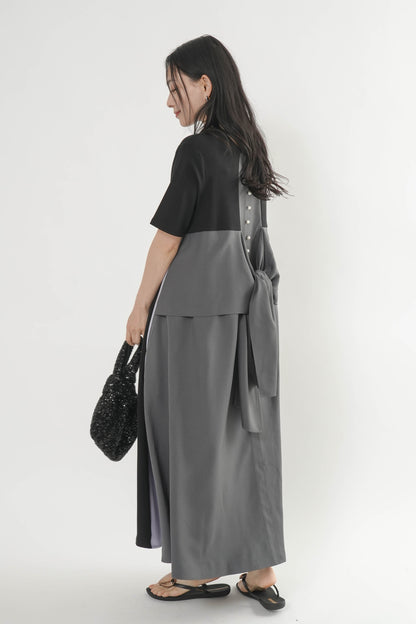 〈ご試着キャンペーン対象品〉配色バックリボンワンピース