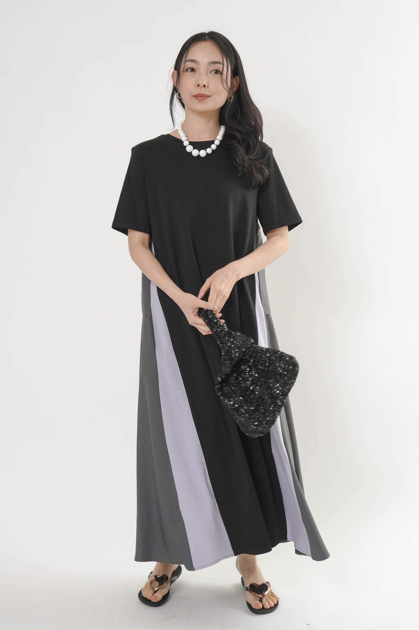 〈ご試着キャンペーン対象品〉配色バックリボンワンピース