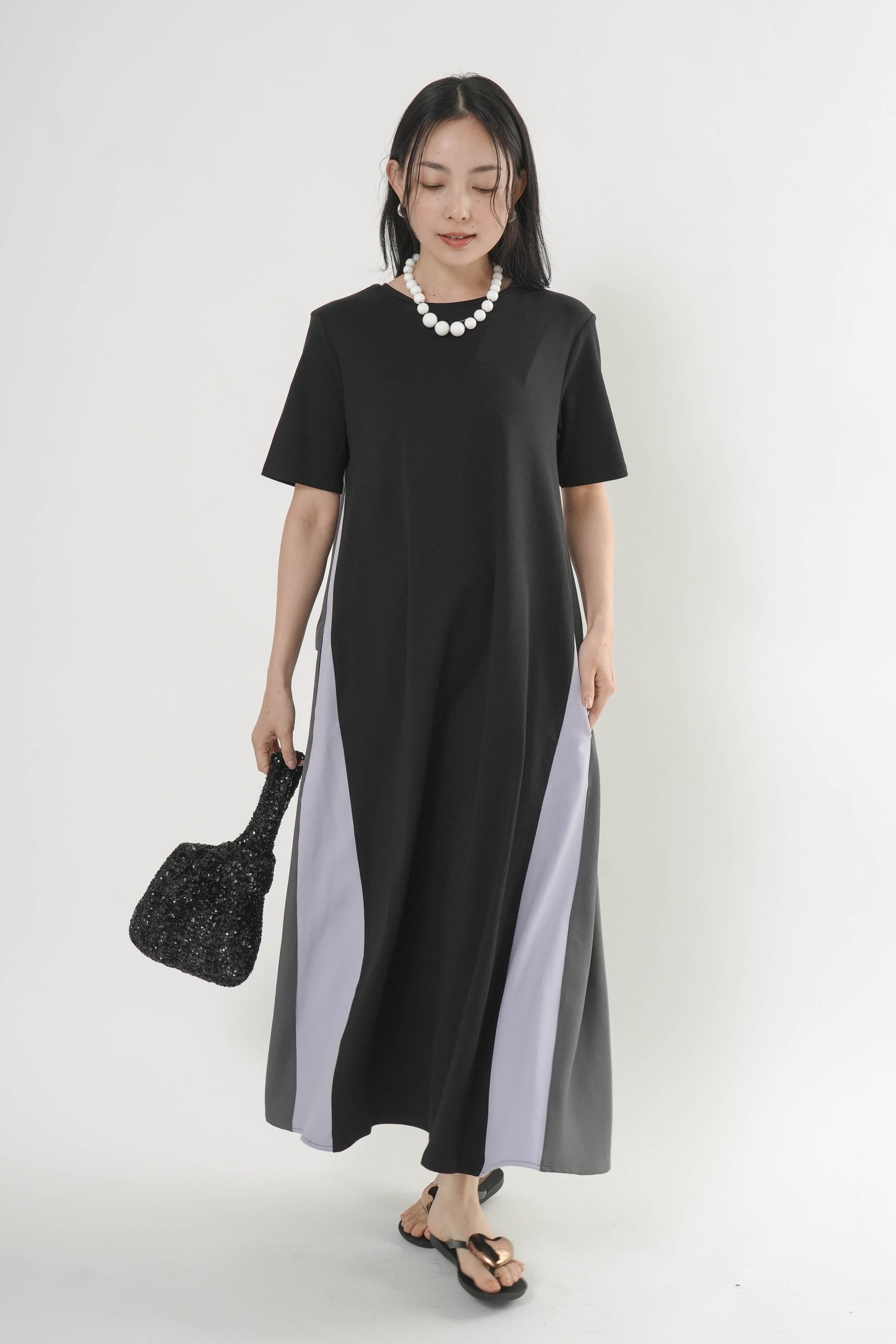 〈ご試着キャンペーン対象品〉配色バックリボンワンピース