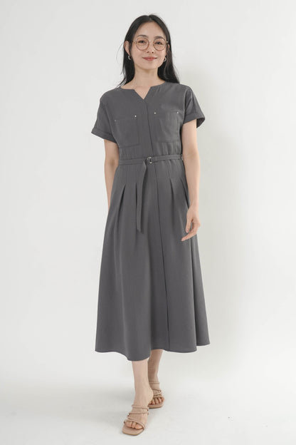 〈ご試着キャンペーン対象品〉ペチコート付きベルトシャツワンピース