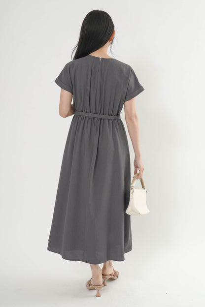 〈ご試着キャンペーン対象品〉ペチコート付きベルトシャツワンピース