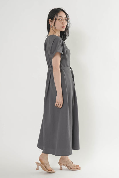 〈ご試着キャンペーン対象品〉ペチコート付きベルトシャツワンピース