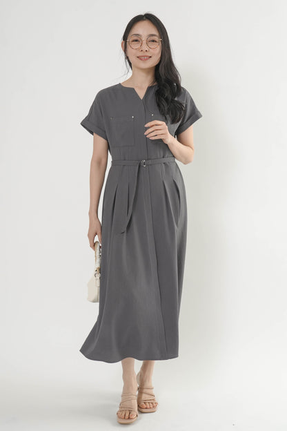 〈ご試着キャンペーン対象品〉ペチコート付きベルトシャツワンピース