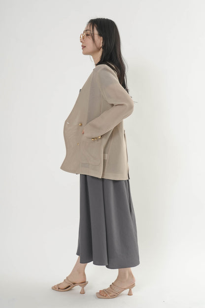 メッシュノーカラージャケット