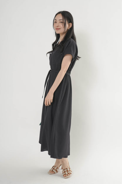 〈ご試着キャンペーン対象品〉ペチコート付きベルトシャツワンピース