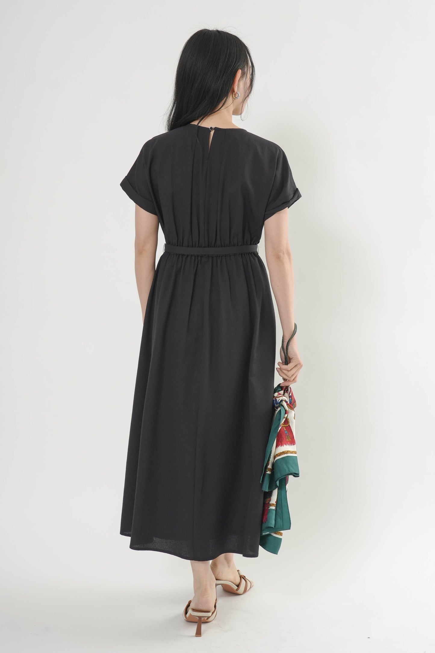 〈ご試着キャンペーン対象品〉ペチコート付きベルトシャツワンピース