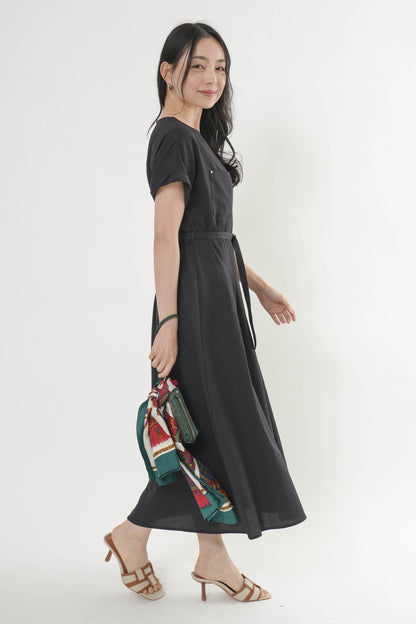 〈ご試着キャンペーン対象品〉ペチコート付きベルトシャツワンピース