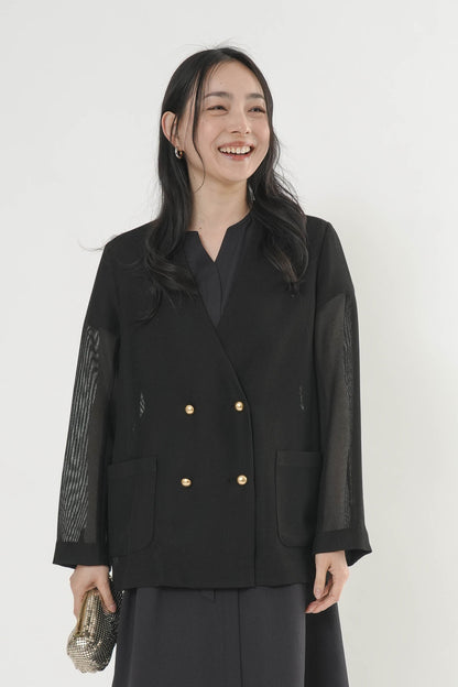 メッシュノーカラージャケット