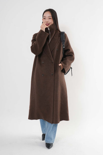 ［ＮＥＷ]ウール100％ＺＩＰロングコート