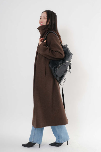 ［ＮＥＷ]ウール100％ＺＩＰロングコート