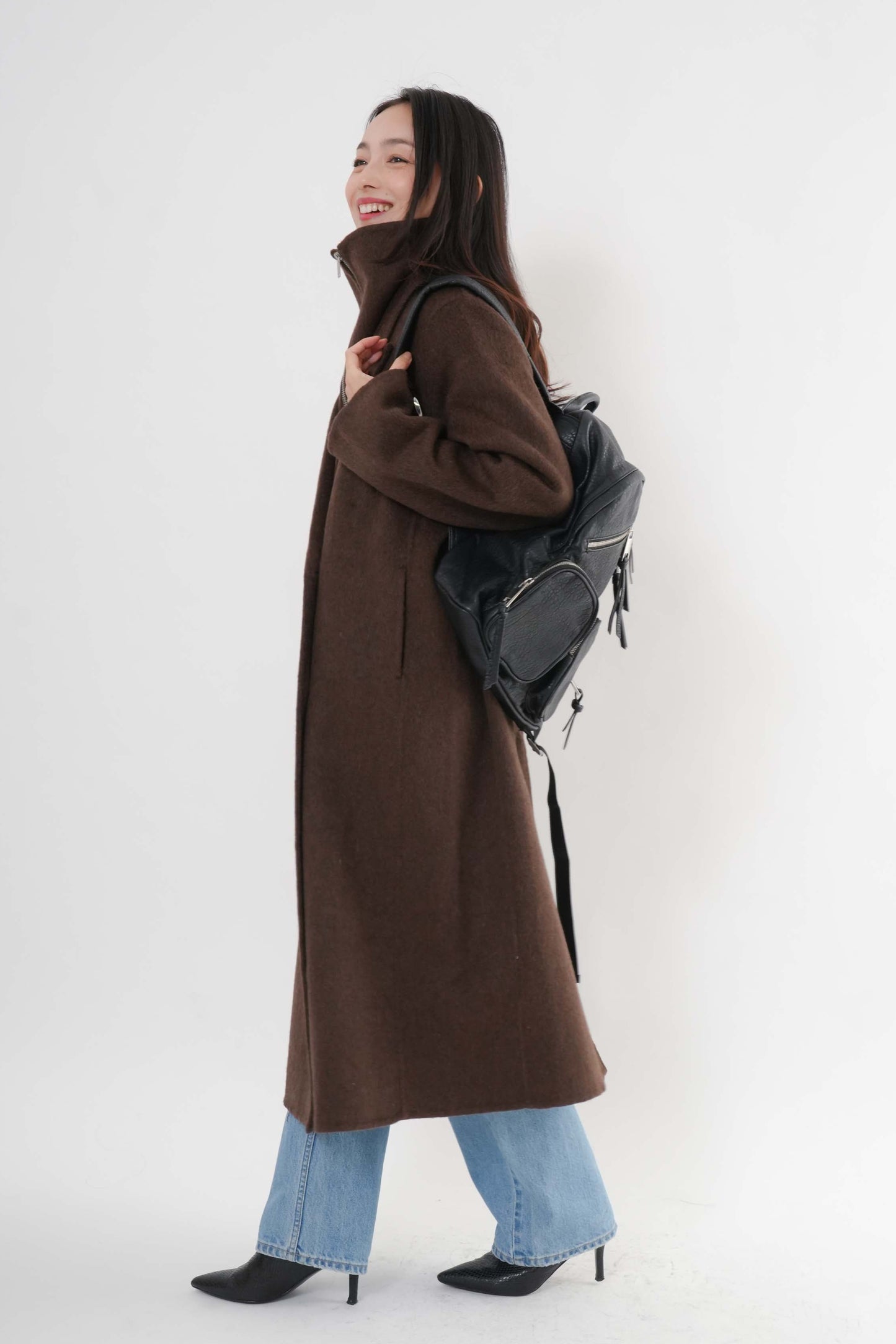 ［予約］ウール100％ＺＩＰロングコート