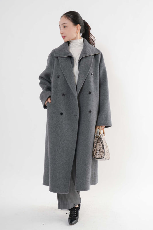 ［ＮＥＷ]ウール100％ＺＩＰロングコート
